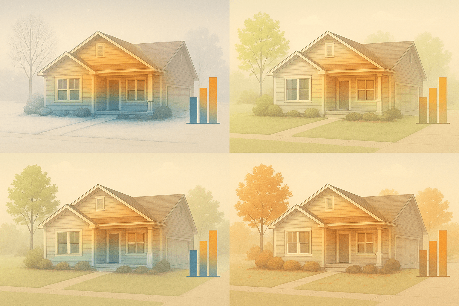 Four-season savings prediction around one home